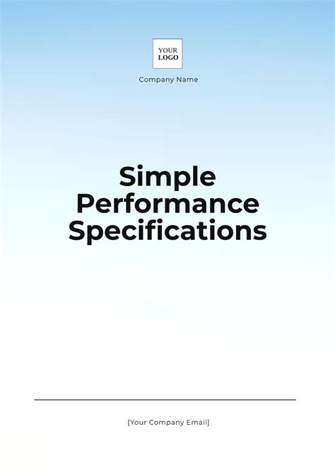 Performance and specifications .